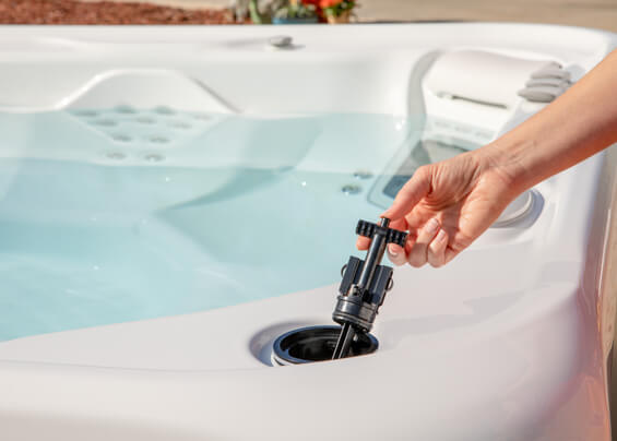 Servicing hot tub water filter